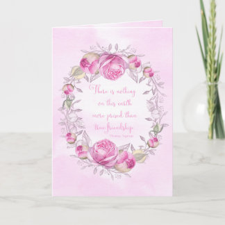 Tarjeta Cita de la amistad de los rosas del rosa del feliz