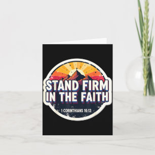 Tarjeta Cita de la Biblia Cristiana Mantente Firme en la F