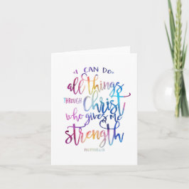 Tarjeta Cita de la Biblia Cristiana Tipografía Acuarela