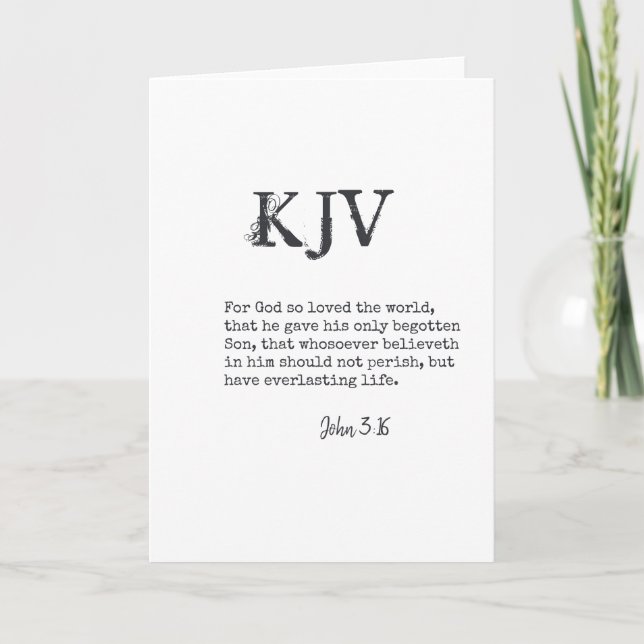 Tarjeta Cita de la Biblia de John 3:16 - Se puede personal (Anverso)
