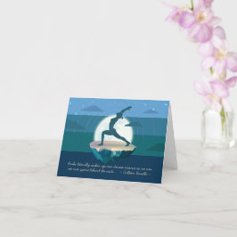 Tarjeta Cita de la isla flotante del profesor de yoga medi