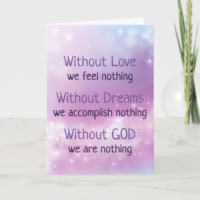 Tarjeta Cita de la vida inspiradora sin amor, esperanza, D (Anverso)