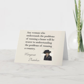 Tarjeta Cita de Margaret Thatcher "que corre un país… "