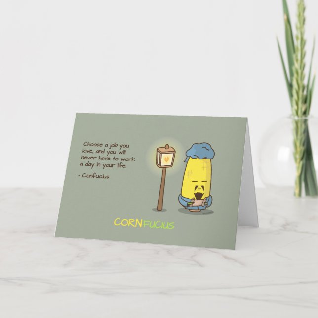 Tarjeta Cita de motivación linda y de Punny Confucio (Anverso)