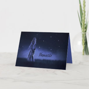 Tarjeta Cita de Namaste Gracias Cielo Nocturno Espiritual