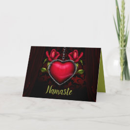 Tarjeta Cita de Namaste Gracias Corazón Gótico Romántico
