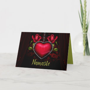 Tarjeta Cita de Namaste Gracias Corazón Romántico Gótico