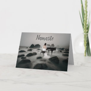 Tarjeta Cita de Namaste Gracias Fantasía Música Piano