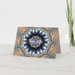 Tarjeta Cita de Namaste Gracias Mandala Elegante Dorado Az
