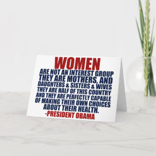 Tarjeta Cita de Obama de las derechas de las mujeres