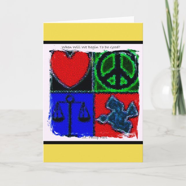 Tarjeta Cita de Philip Neri del santo (Anverso)