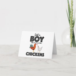 Tarjeta Cita de pollo: Solo un chico que ama a las gallina