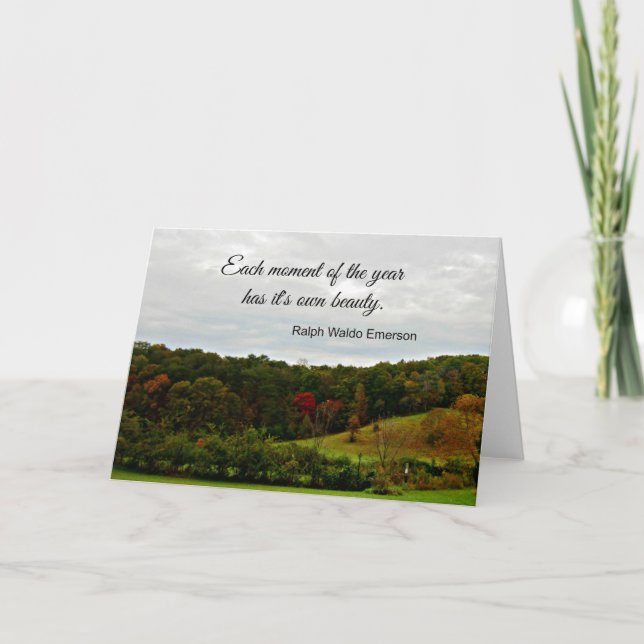 Tarjeta Cita de Ralph Emerson: Cada momento del año (Anverso)