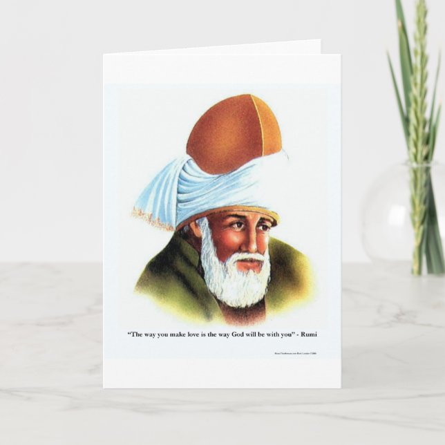 Tarjeta Cita de Rumi "Hacer el amor" en camisetas, tazas,  (Anverso)