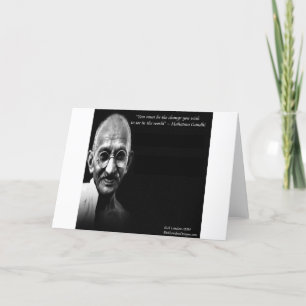 Tarjeta Cita de sabiduría de Gandhi Sé el cambio
