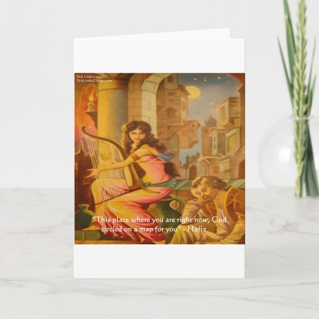 Tarjeta Cita de sabiduría de Hafiz "El círculo de Dios" (Anverso)