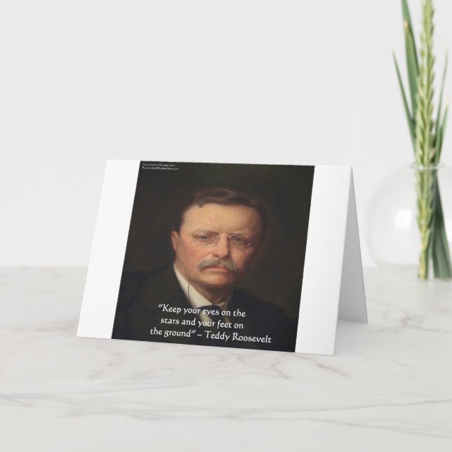Tarjeta Cita de sabiduría de Teddy Roosevelt "Pies en tier (Anverso)