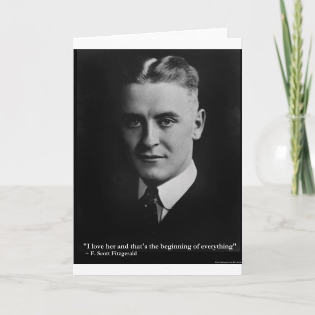 Tarjeta Cita de Scott Fitzgerald "Amor/Comienzo" Regalos E (Anverso)