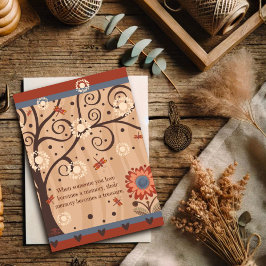 Tarjeta Cita de simpatía floral de árbol moderno