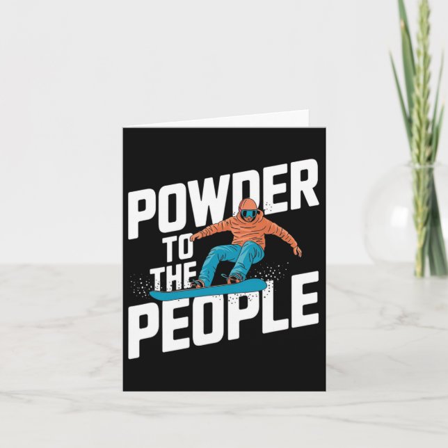 Tarjeta Cita De Snowboard - Polvo Para La Gente (Anverso)