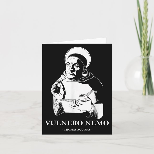 Tarjeta Cita de Vulnero Nemo católico Santo Tomás de Aquin (Anverso)