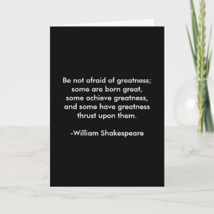 Tarjeta Cita de William Shakespeare - Grandeza