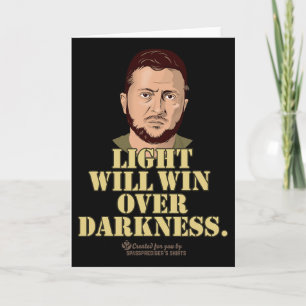 Tarjeta Cita de Zelensky La Luz Ganará Presidente Ucranian