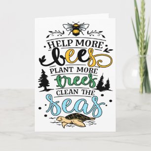 Tarjeta Cita del Día de la Tierra Ayuda a las Abejas Plant