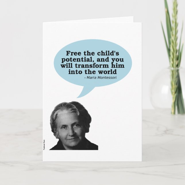 Tarjeta cita del montessori de Maria (Anverso)