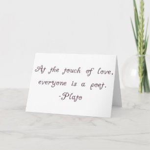 Tarjeta Cita del poeta del amor de Platón