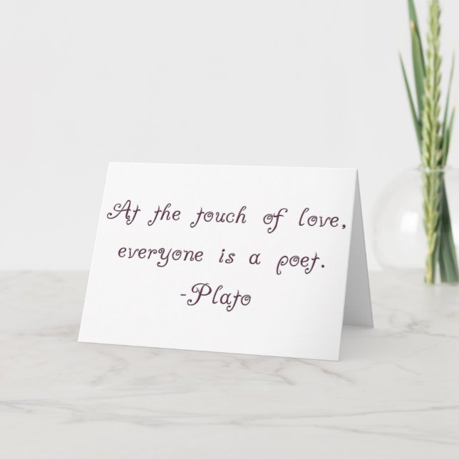 Tarjeta Cita del poeta del amor de Platón (Anverso)