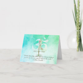 Tarjeta Cita del Rótulo del árbol de meditación Pose Om de