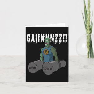 Tarjeta Cita divertida de Bodybuilding Gym-zombies quiere 