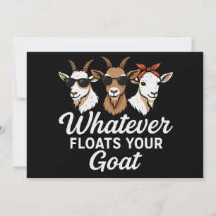 Tarjeta Cita Divertida de Cabra Cute Sea lo que Sea que Fl