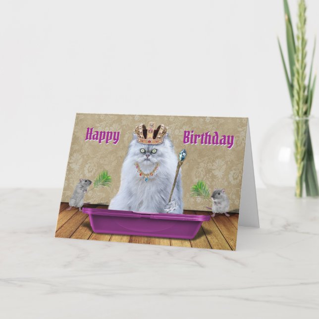 Tarjeta Cita divertida de cumpleaños para litro de gato pa (Anverso)