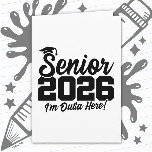 Tarjeta Cita divertida de graduación Senior 2026 Me voy de