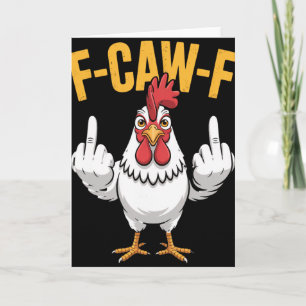 Tarjeta Cita divertida de humor de pollo F-caw-f Meme de g