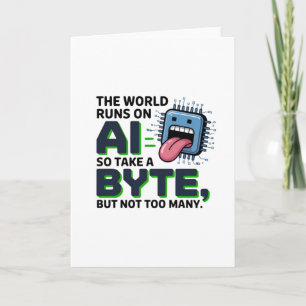 Tarjeta Cita divertida de IA Byte - Humor geek tecnológico