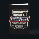 Tarjeta Cita divertida de la Escritura cristiana de la Bib<br><div class="desc">Cita divertida de la Escritura cristiana de la Biblia Mateo 5_6</div>