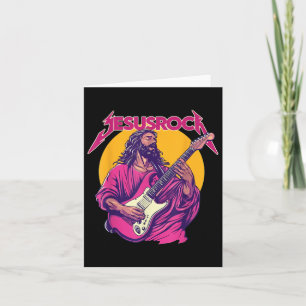 Tarjeta Cita divertida de la Retro Cristiana Jesús Rock Ba
