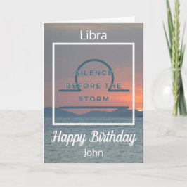 Tarjeta Cita divertida de Libra Zodiac en cumpleaños azul 