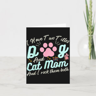 Tarjeta Cita divertida de mamá de gato, floral feliz día d