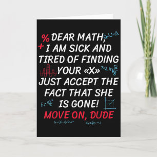 Tarjeta Cita Divertida de Matemáticas Querida Matemáticas 