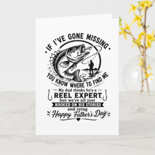 Tarjeta Cita divertida de papá pescador Día del Padre vint