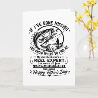 Tarjeta Cita divertida de papá pescador Día del Padre vint