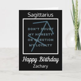 Tarjeta Cita divertida de Sagittarius Zodiac Cumpleaños bl