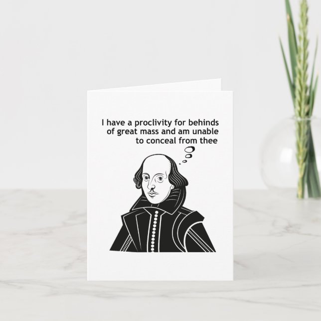 Tarjeta Cita divertida de Shakespeare (Anverso)
