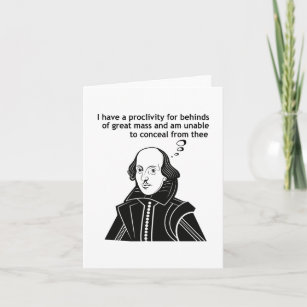 Tarjeta Cita divertida de Shakespeare