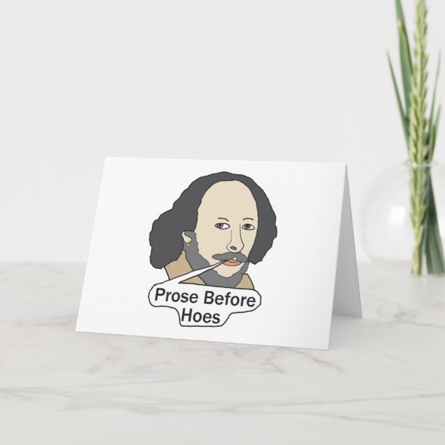 Tarjeta Cita divertida de Shakespeare - Prosa antes de las (Anverso)