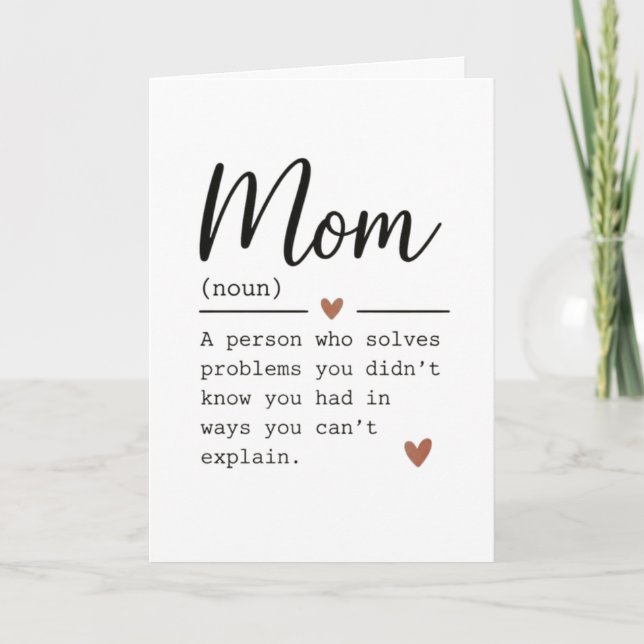 Tarjeta Cita Divertida Definición de Mamá (Anverso)
